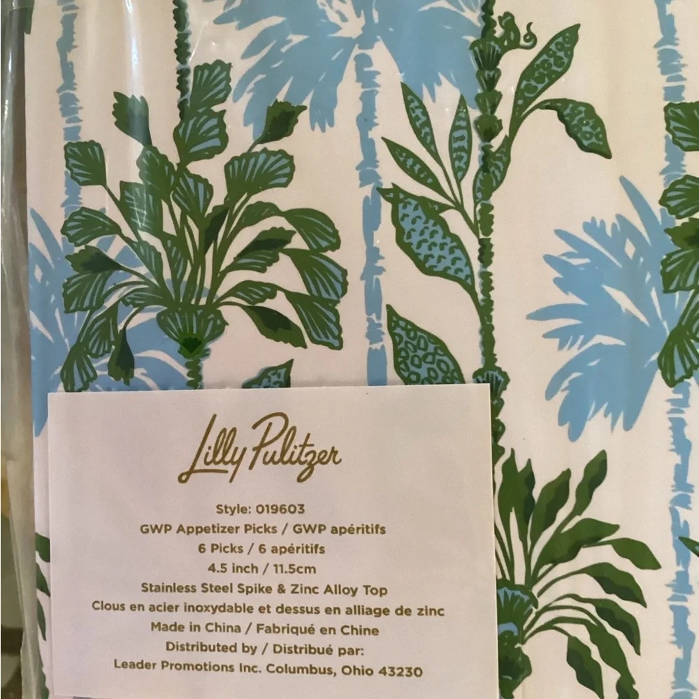 Lilly Pulitzer Gold Tropical Appetizer Picks